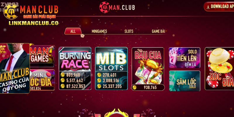Giới thiệu Manclub sở hữu kho game đồ sộ, đỉnh cao