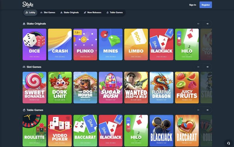 Range of Casino Games and Pokies at Stake Range of Casino Games and Pokies at Stake